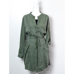 Lucky Brand Green Long Sleeve Shirt Dress